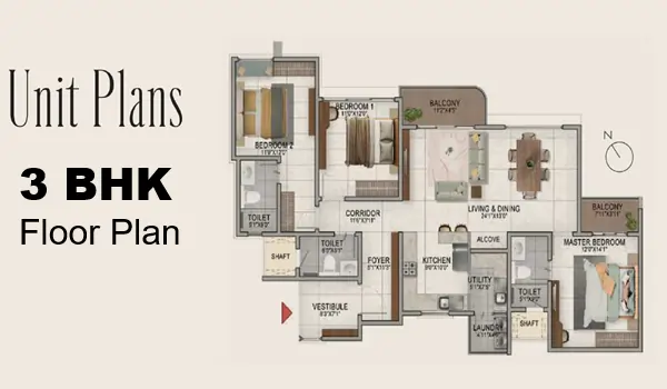 Prestige Falcon City Chennai 3 BHK Floor Plan Prestige Falcon City Chennai 3 BHK Floor Plan